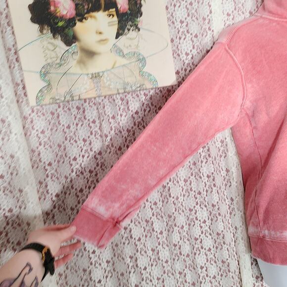 Ocean Drive salmon pink distressed pullover well worn sweater size Large - Picture 9 of 11